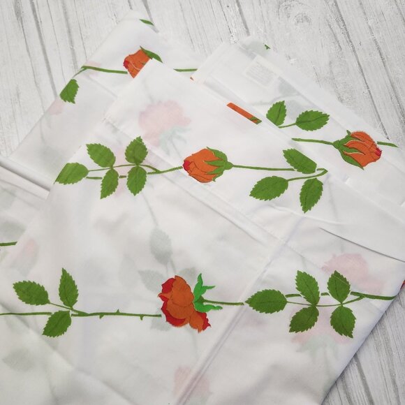 Vintage Wamsutta Ultracale Twin Flat Sheet Dior Rose No Iron 66 x 104 - Picture 8 of 8